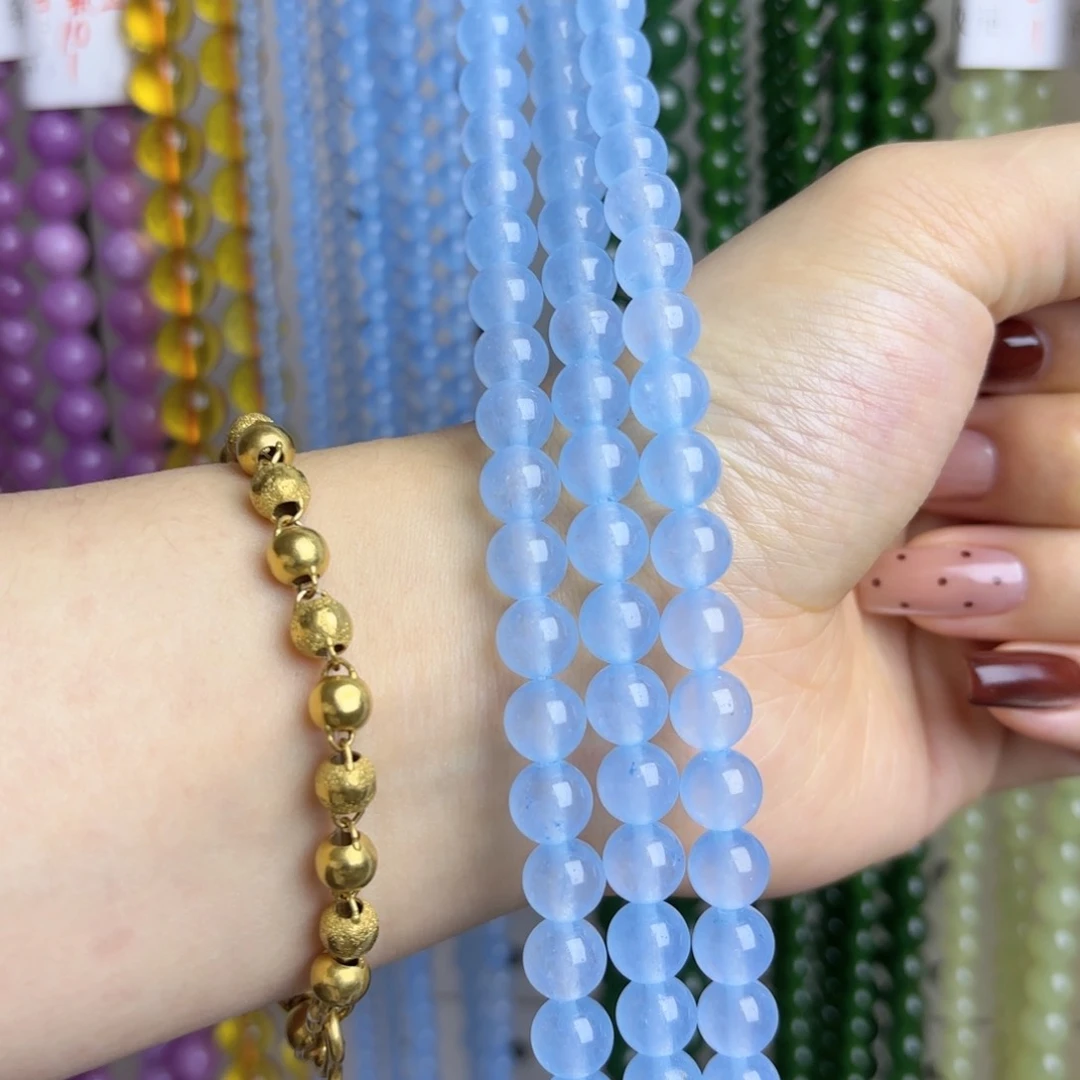 未镶嵌冰蓝玉8m玛瑙/玉髓