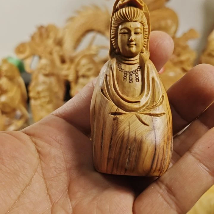 柏木（崖柏）观音手把件