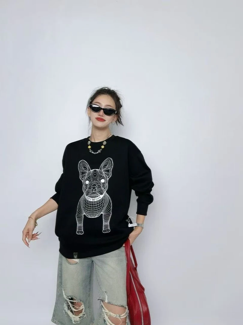 2025法斗经典款大logo印花长袖卫衣