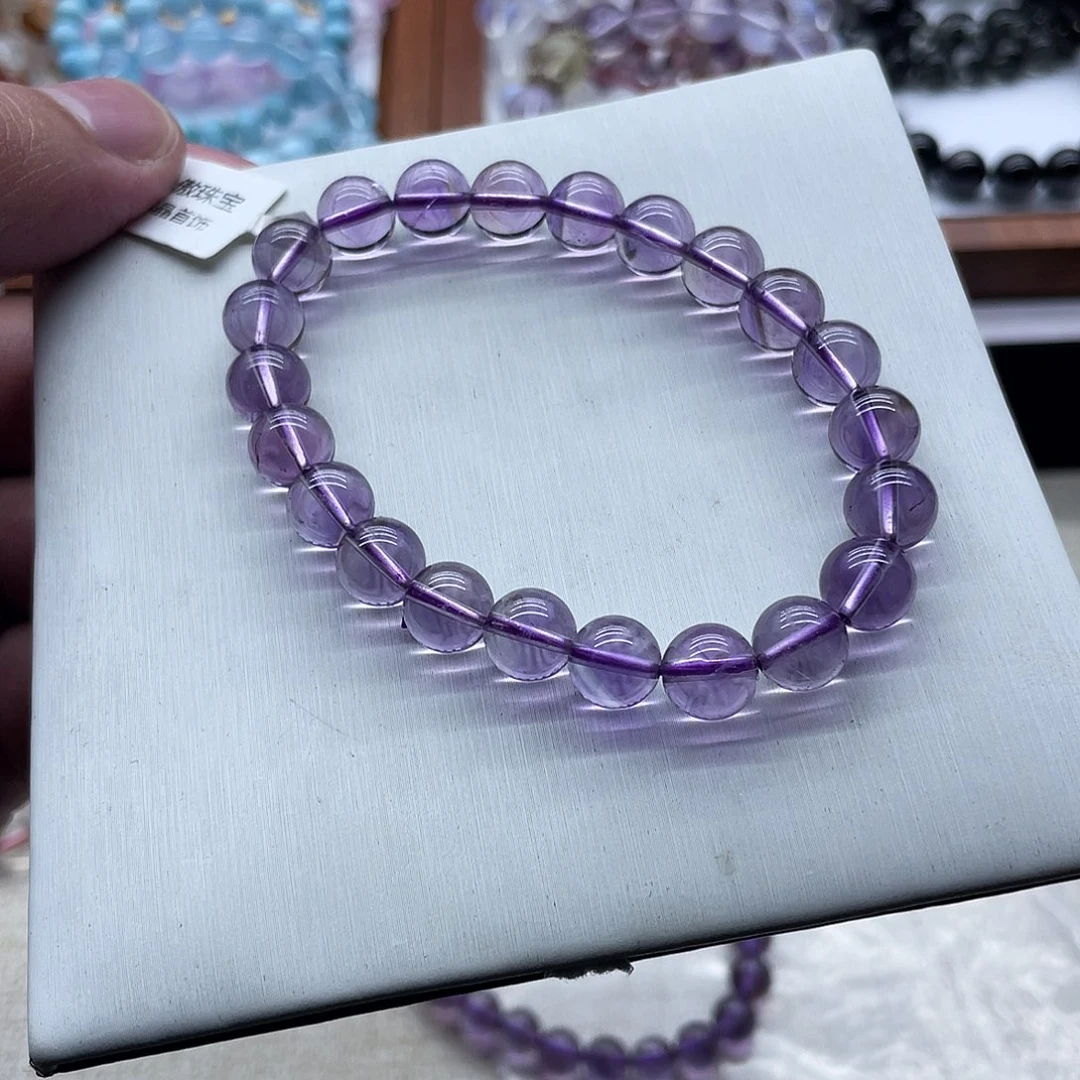 手链未镶嵌水晶8mm作业紫水晶