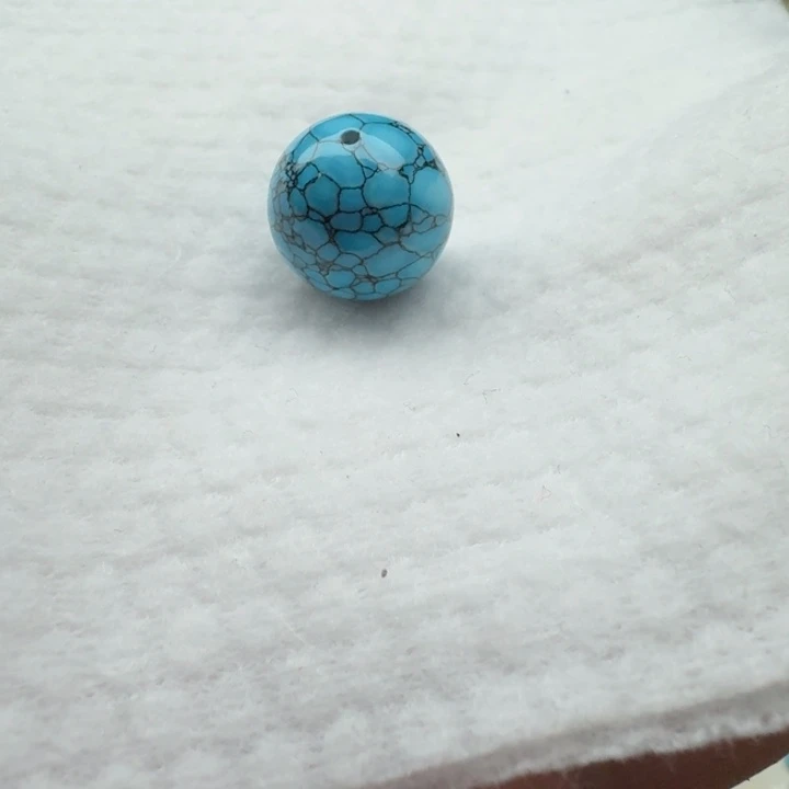 尺寸：16左右蓝网花纹圆珠  单珠一颗