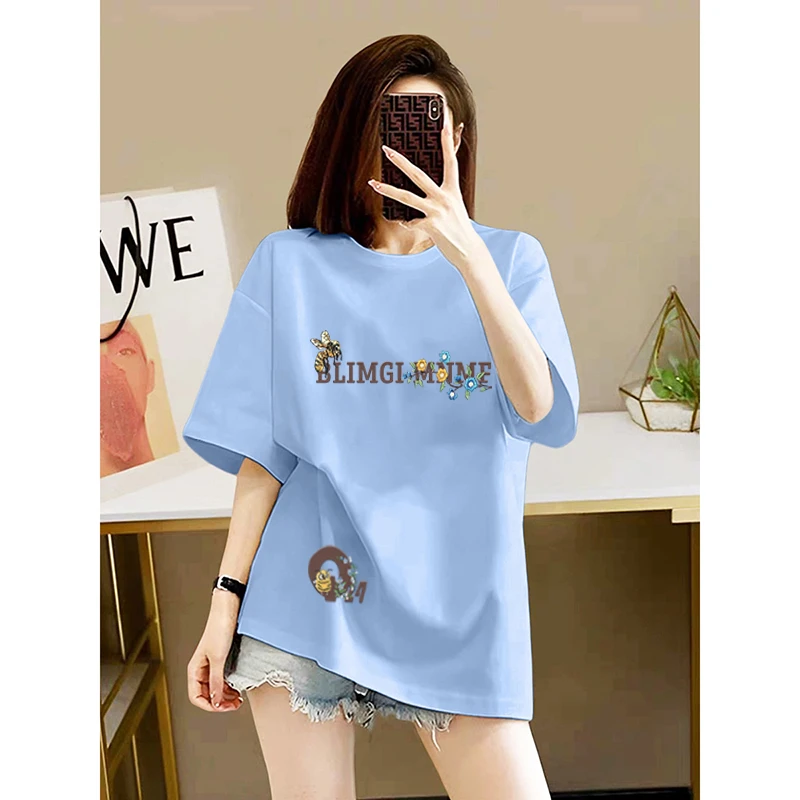 印花常规美式宽松简约女式复古女士黑色T恤设计感夏装国潮新风