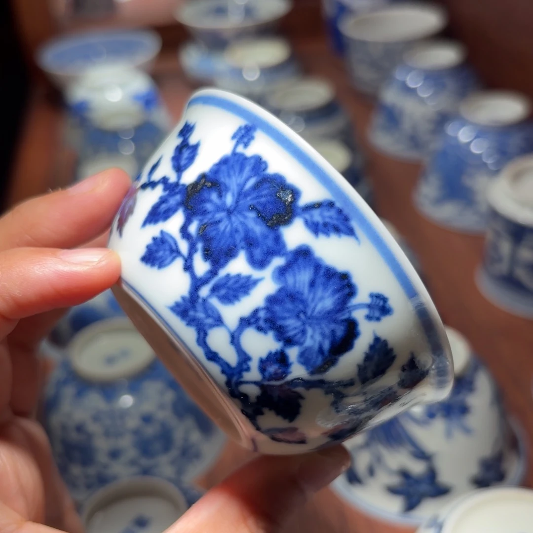 瓷扶桑花杯 瑕…………
