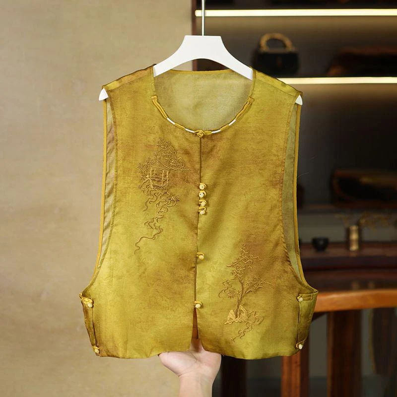 金盏夏季桑蚕丝马甲661981