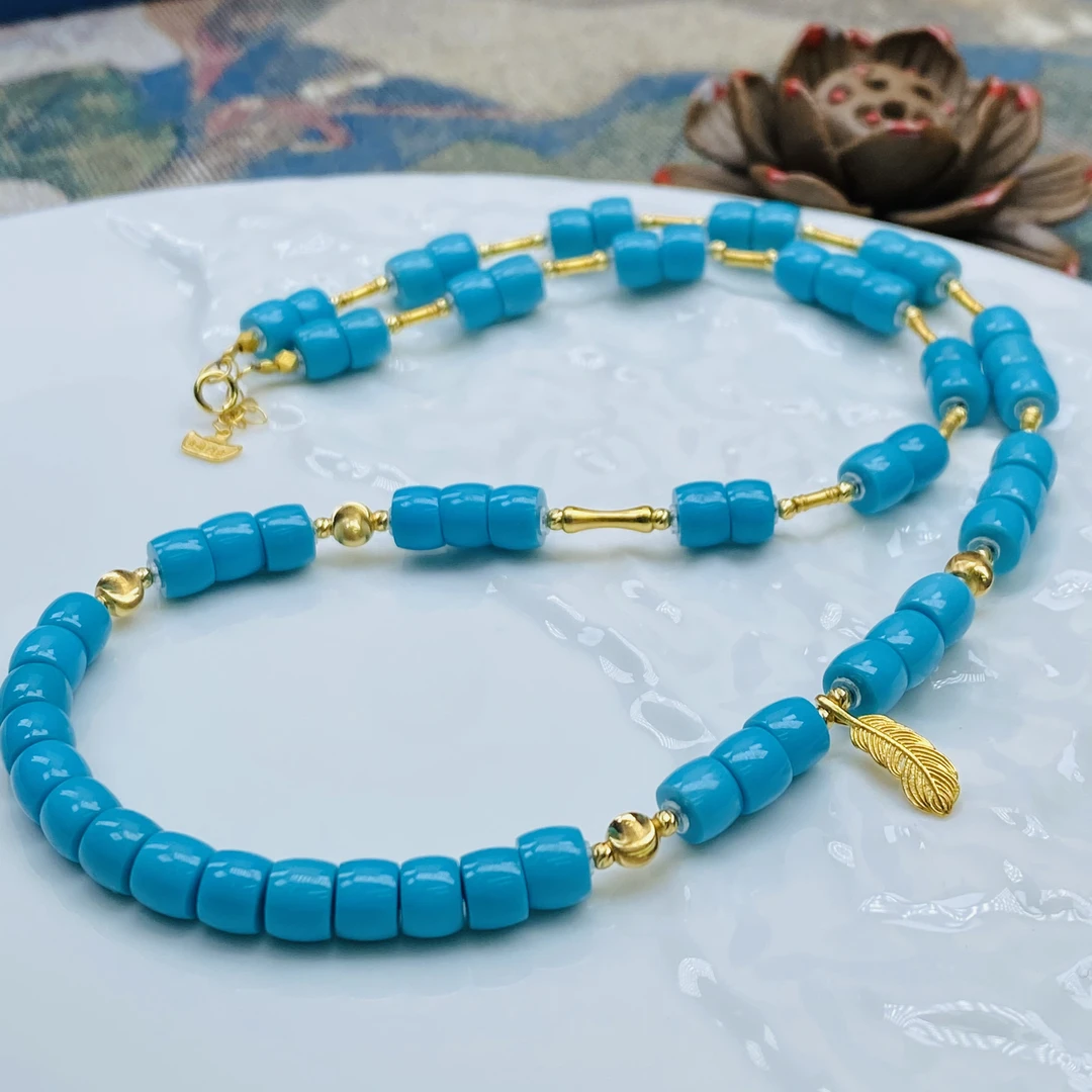 【珺笙珠宝】松石直切搭配18k项链S10890215445033