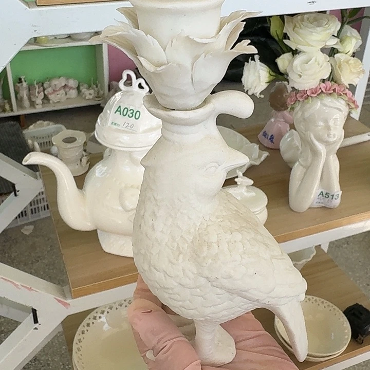 微瑕拍一发二小鸟烛台