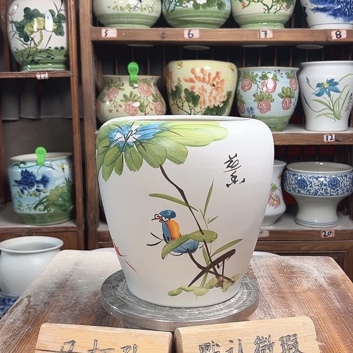 陶瓷苹果荷花鸟新款新款陶瓷陶瓷陶瓷