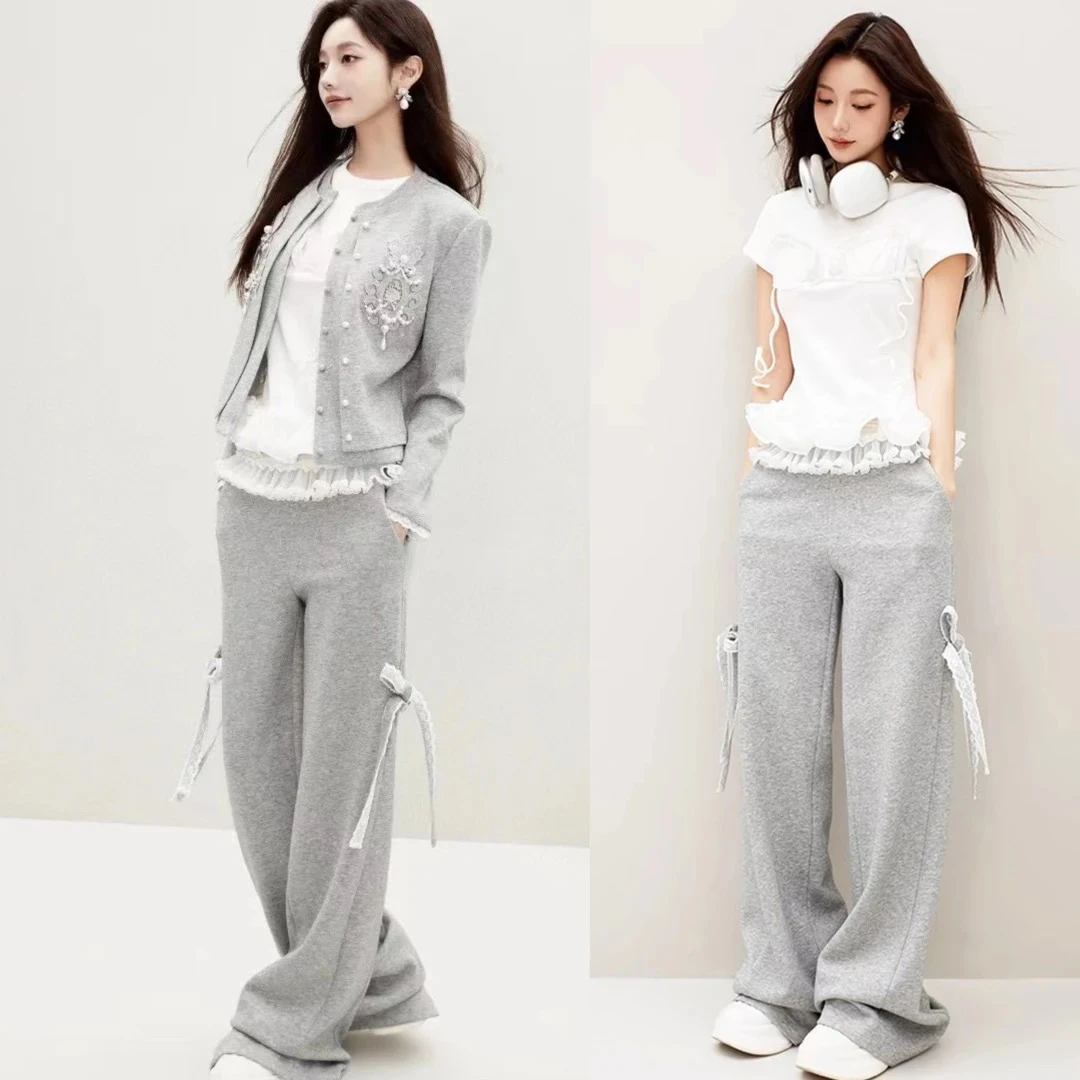 辰辰服饰灰色卫衣运动休闲上衣外套长裤