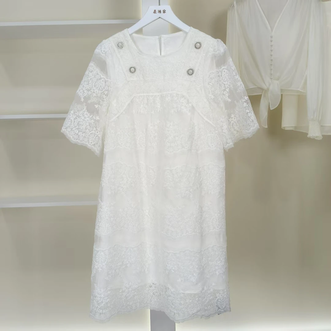 麦迪尚品 5051640 夏季优雅时尚蕾丝刺绣连衣裙品牌撤柜女装