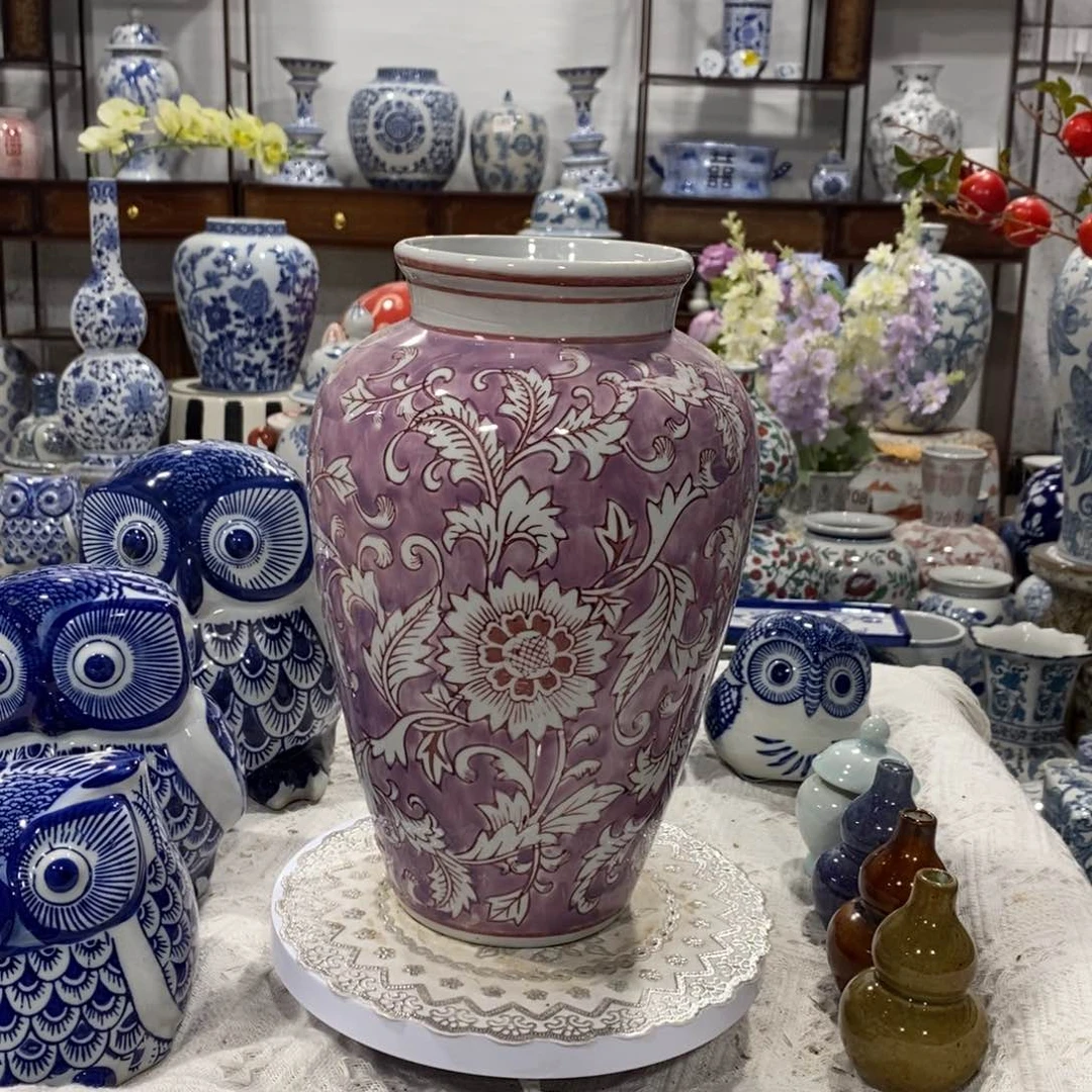 【闪购商品】摆件紫色花瓶摆件……高度27