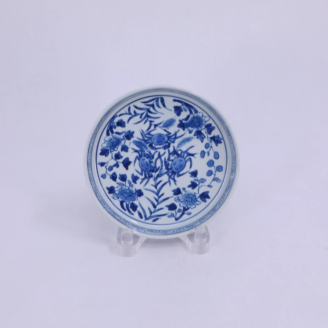 当代仿制 仿古瓷/青花草蟹图盘/LOT0706