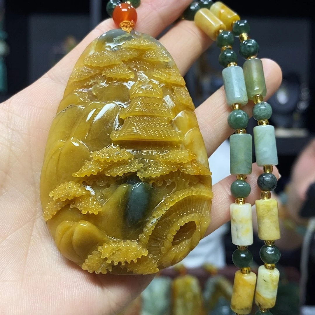 未镶嵌岫玉挂件吊坠