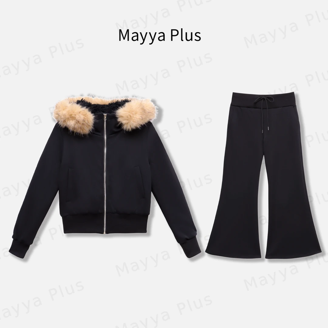 【漫游冬日】Mayya Plus麦芽定制冬季新款气质毛茸茸套装32547522AB