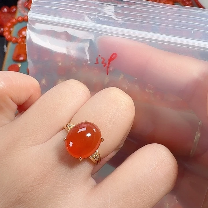 南红玛瑙银S925镶嵌吊坠