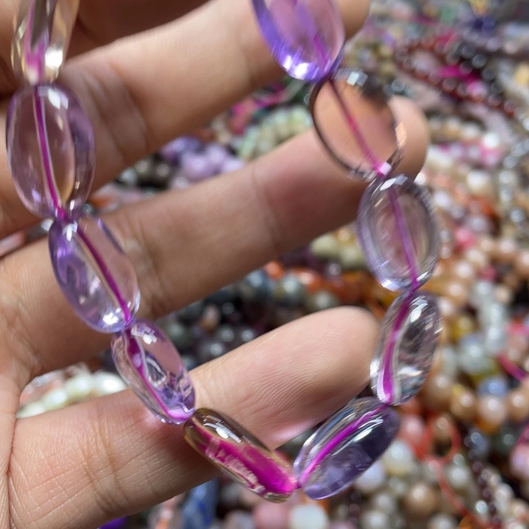 紫晶颈饰银S800镀金镶嵌