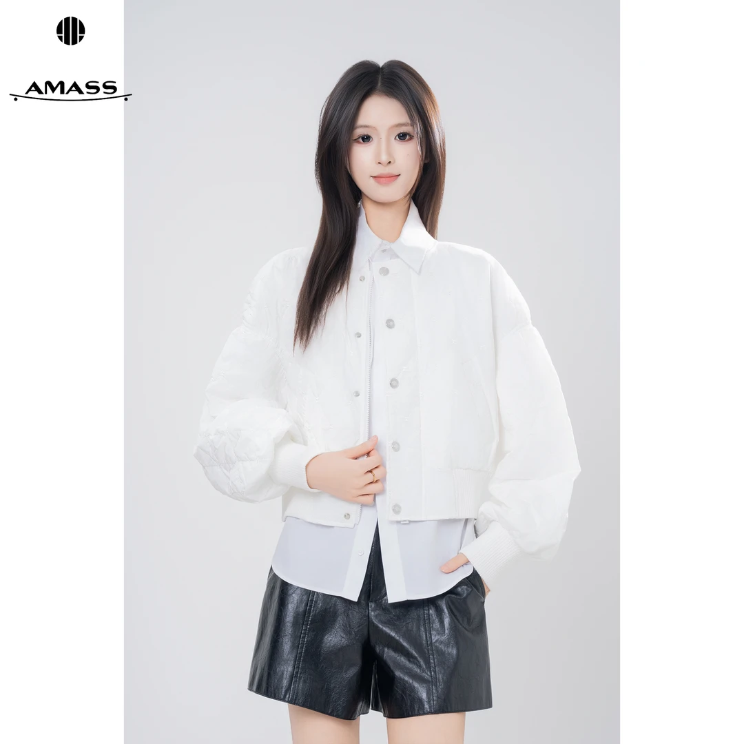 AMASS/阿玛施秋冬新款时尚休闲百搭菱格保暖新雪丽棉服女 5400844