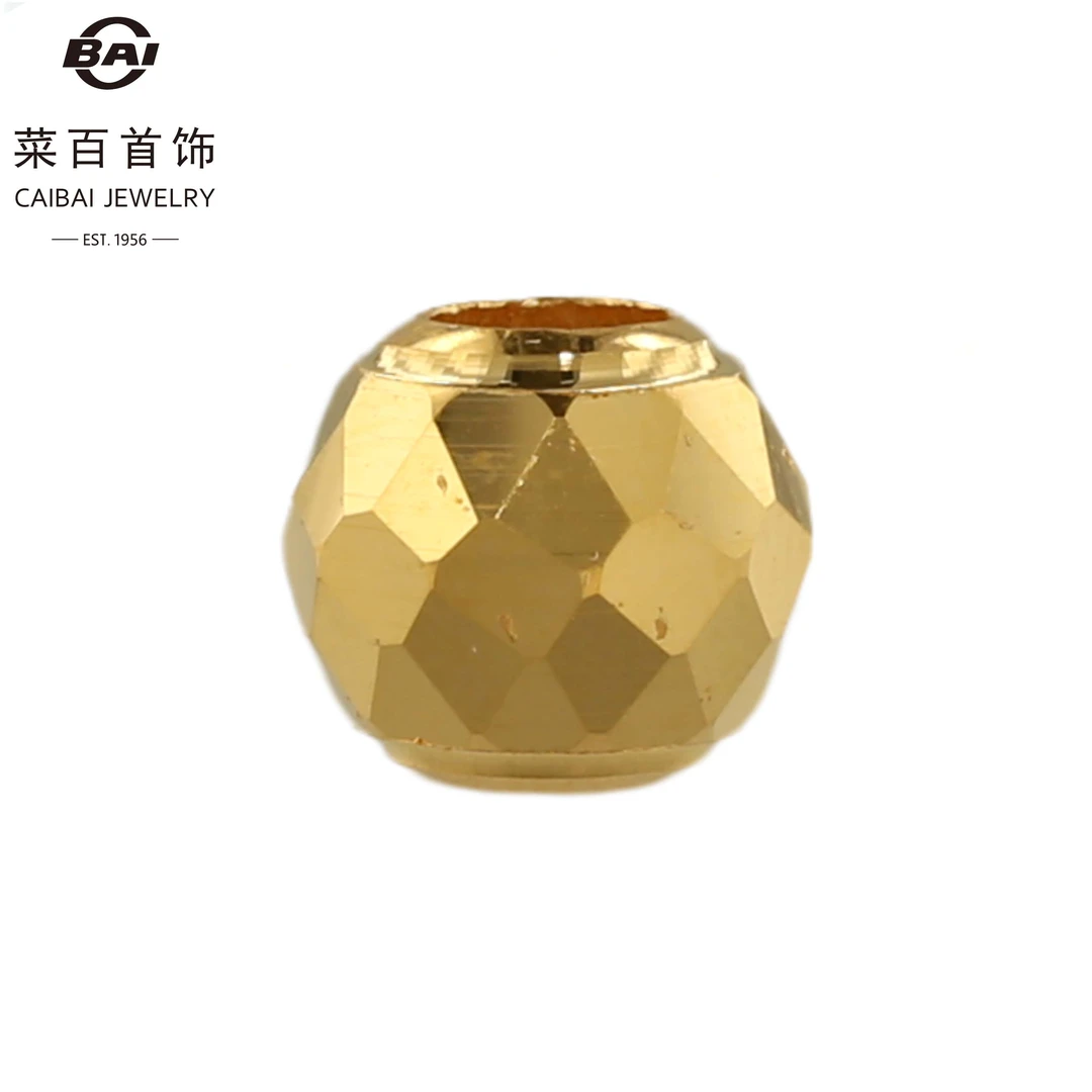 CBAI/菜百LDG足金转运珠足金999棱面