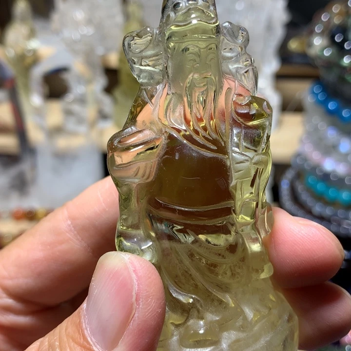 水晶珠宝半成品未镶嵌黄财神摆件