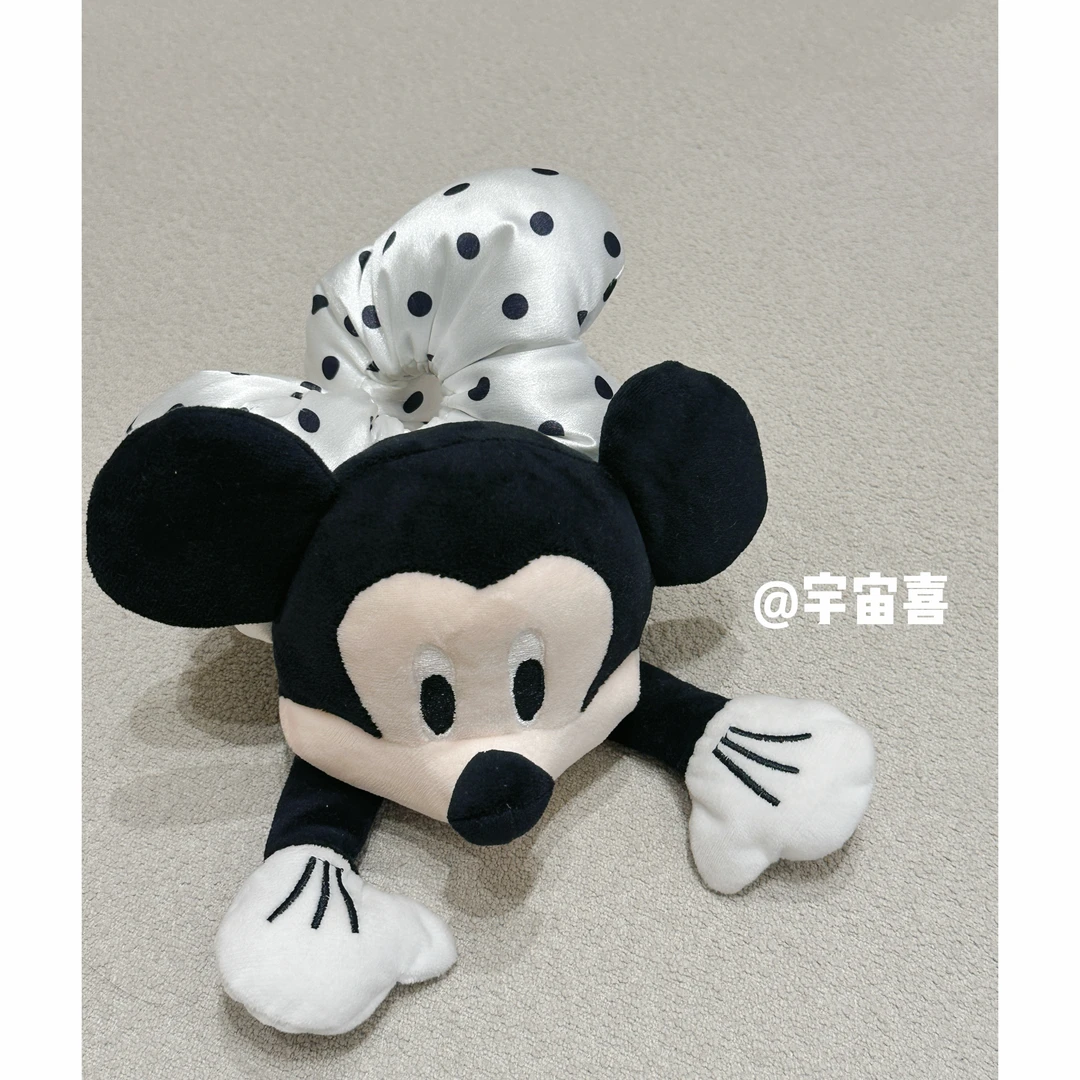 O2-034【米奇丝绸黑色波点小花发圈】脑袋