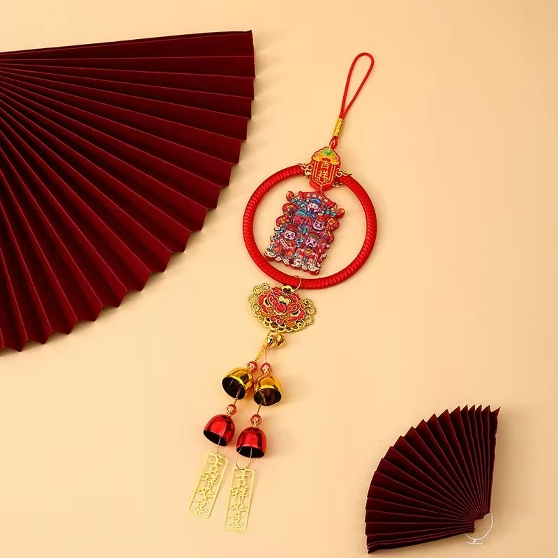 国潮五路财神树脂挂件 流苏喜庆新年2025布置门口挂饰