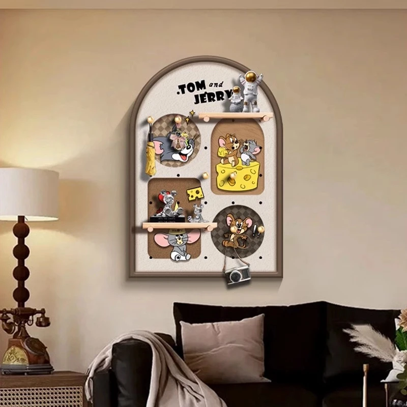 2025猫和老鼠新款洞洞板入户收纳玄关装饰画沙发走廊背景墙高级感