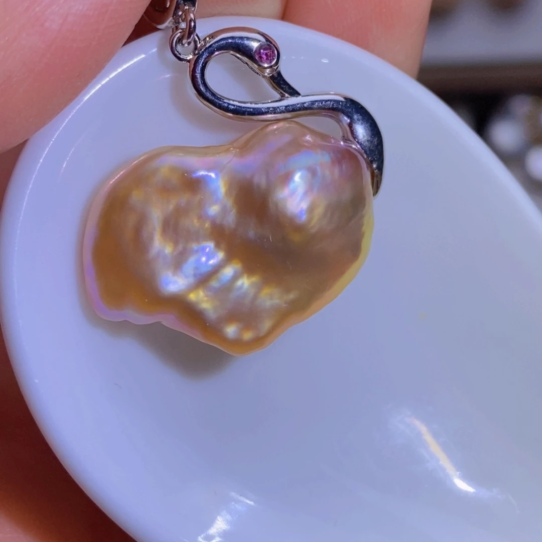 珍珠银S925镶嵌淡水珍珠