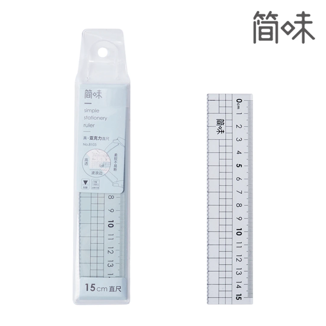 简味8103 15cm亚克力直尺-24个/盒