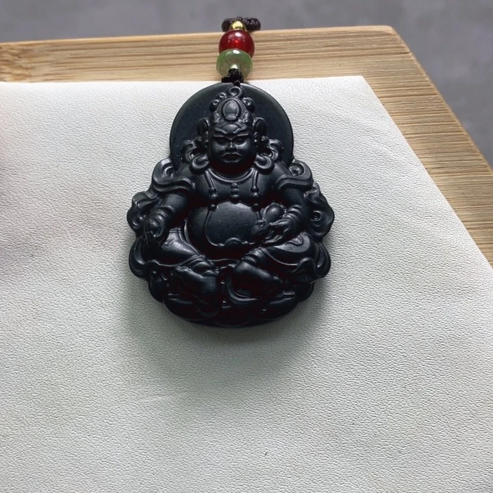和田玉和田玉黄财神吊坠未镶嵌博****1
