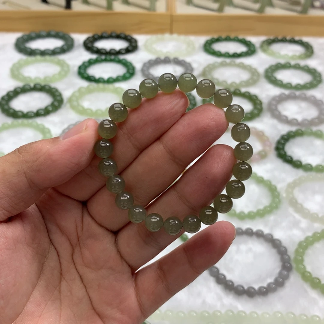 手串未镶嵌和田玉（冰藕灰7.7）