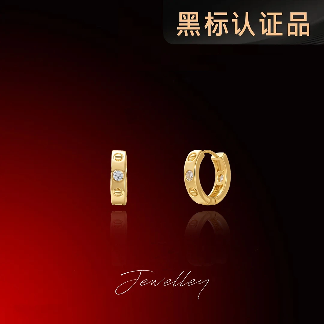 铜合金合成锆石耳饰 OuQ镀K金精致气质氛围耳坠女款首饰YE190925