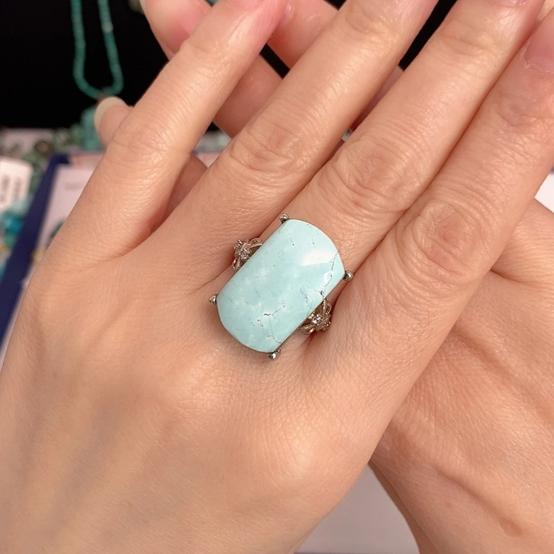 绿松石银S925镶嵌珠宝奇石