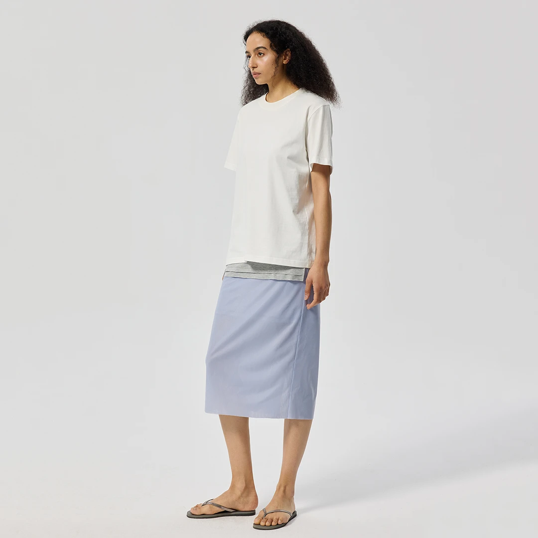 Simple Project*Semi-sheer Skirt 针织欧根纱半裙