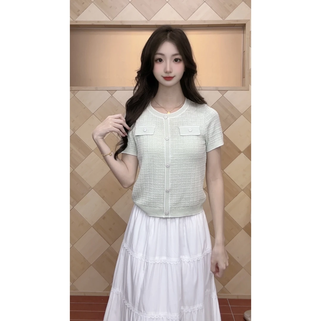 IEF/爱依服2025夏季新款韩版韩版成熟通勤气质百搭薄款毛织上衣