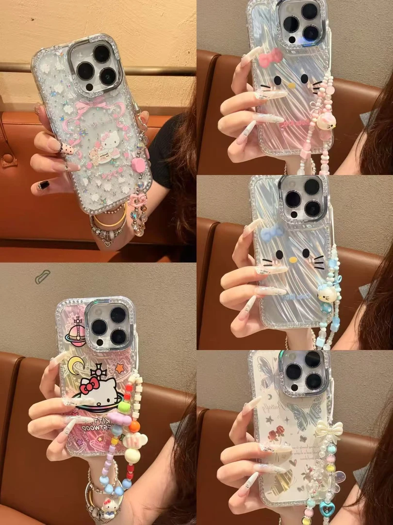 【自带相机保护按键】ins卡通KT蝴蝶适用苹果15pro手机壳16防摔1314