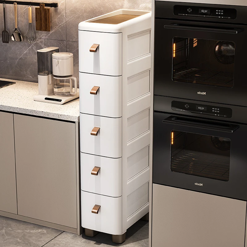 缝隙窄边柜夹缝抽屉式收纳柜厨房置物架可移动多层柜子杂物安装