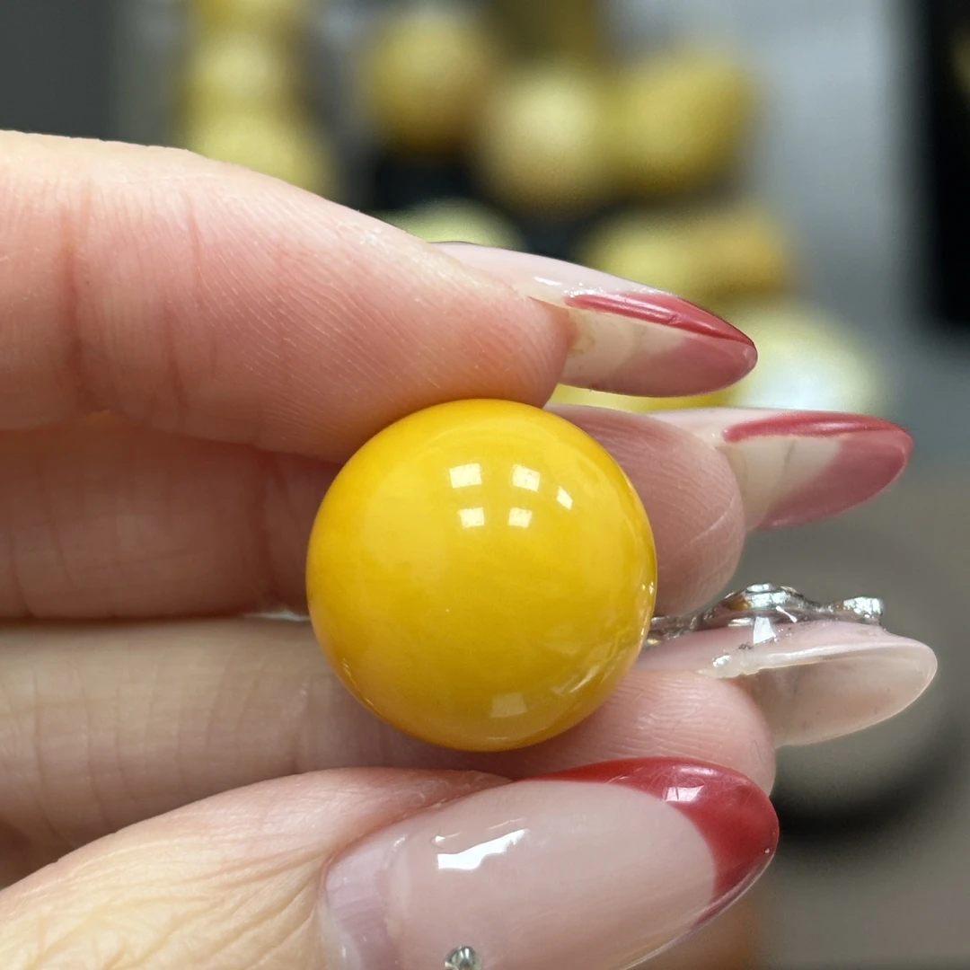 16.0mm微微瑕· 小妖珠宝天然原矿琥珀蜜蜡
