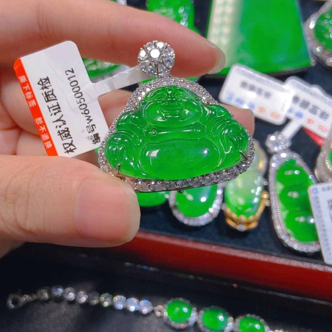 翡翠银S925镶嵌吊坠(不含链)