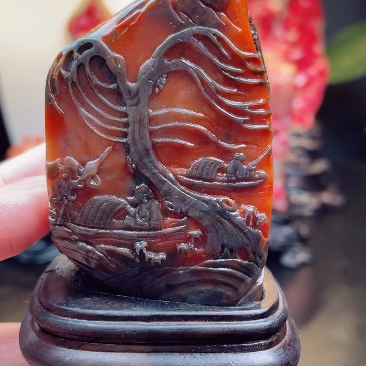 寿山石乌鸦皮红田