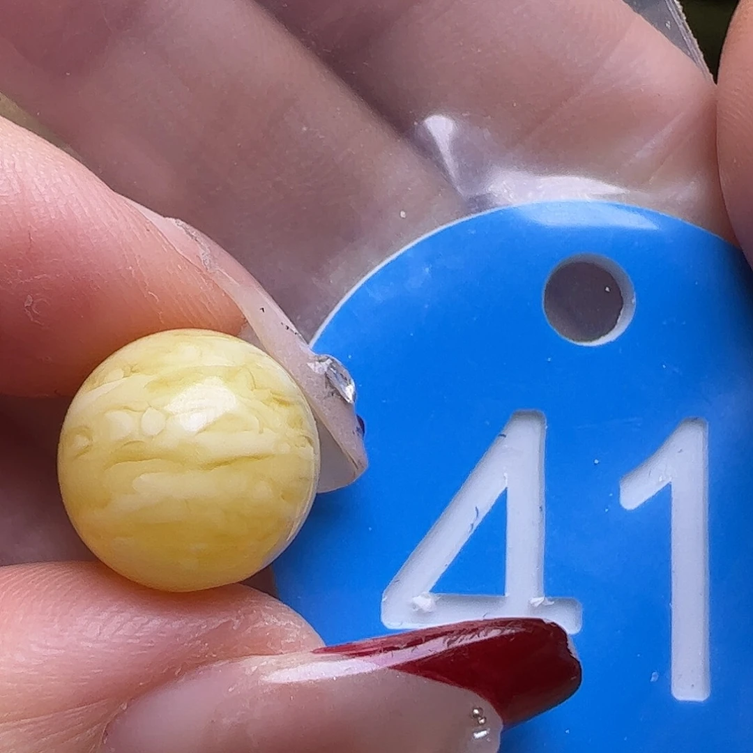 裸石蜜蜡未镶嵌微花粉12mm白蜡虎皮圆珠