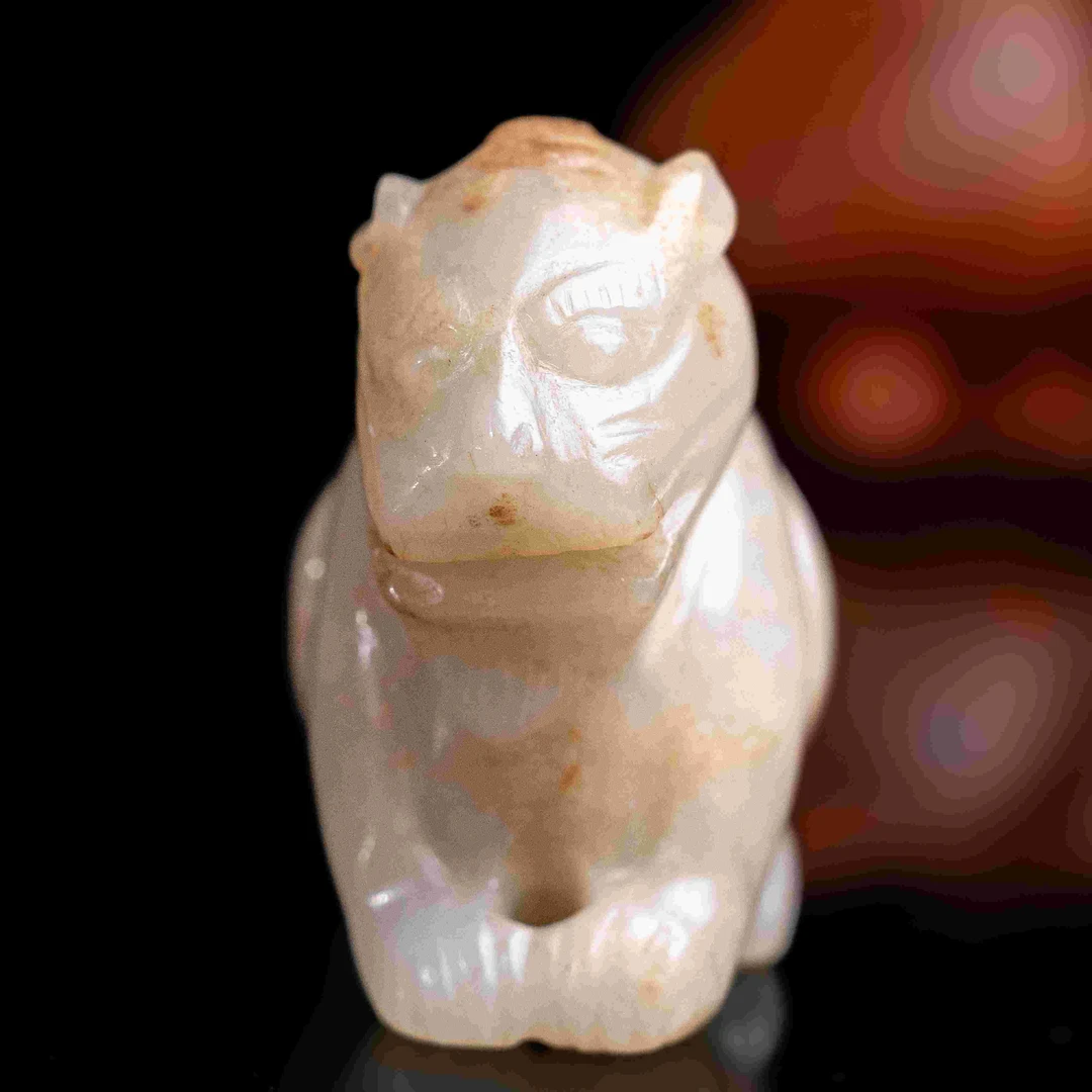 明代和田玉瑞兽把件-NX