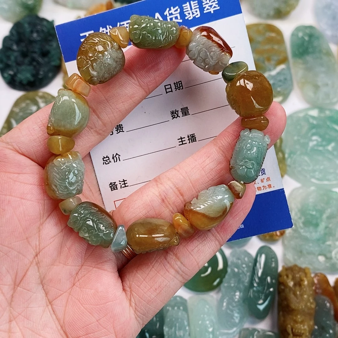 翡翠未镶嵌颈饰钟馗手串