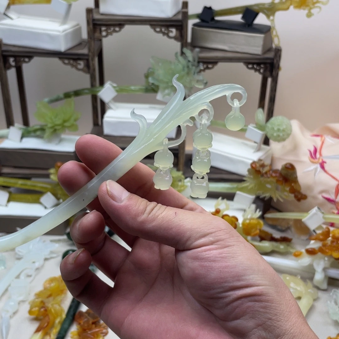 蛇纹石玉合金发饰