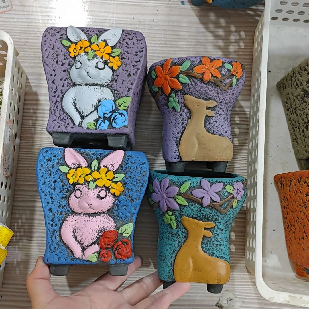 红陶吸水透气的白陶花盆凑满12发货