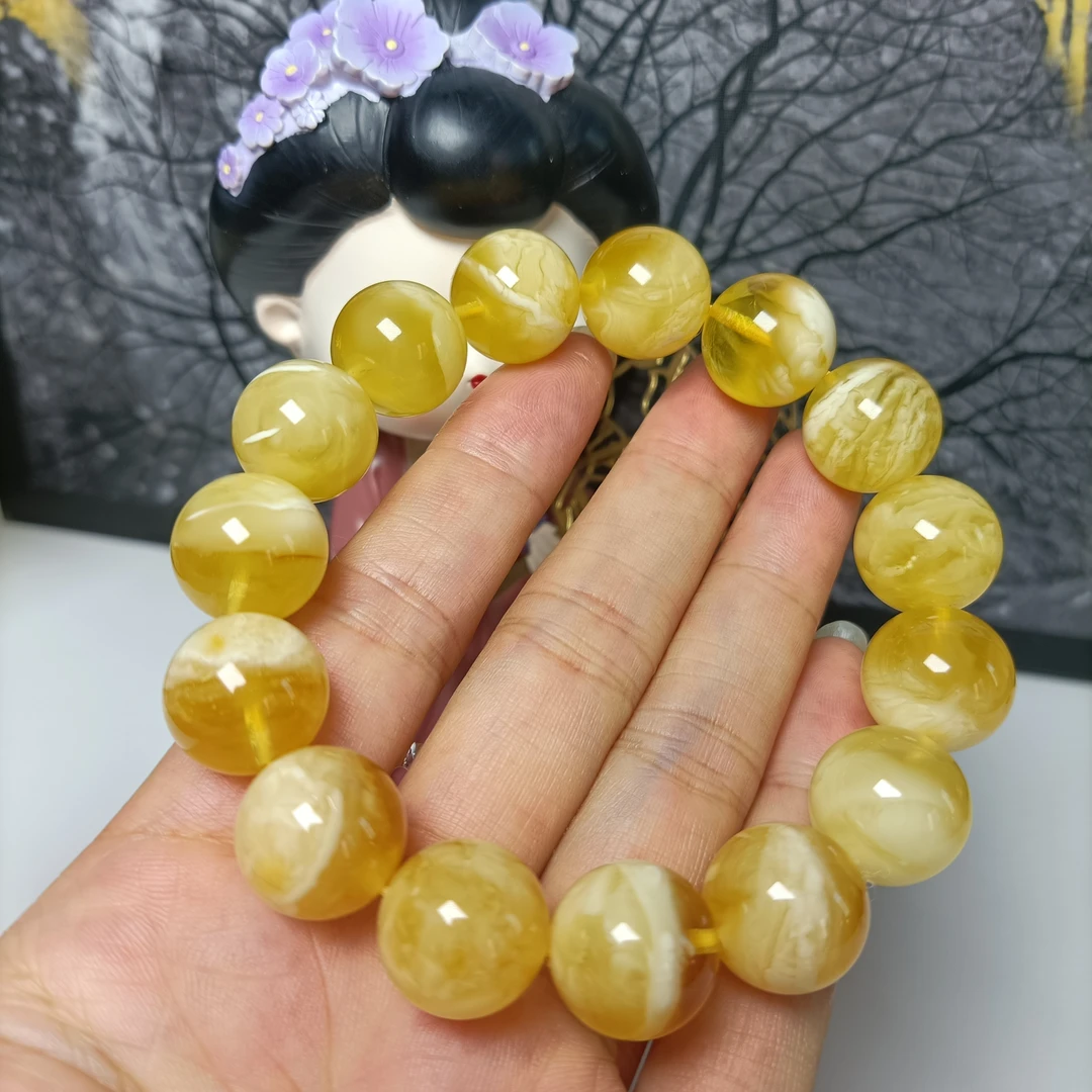 【宇杰★意境系】~俄料溶洞妖花圆珠手串~15+珠径天然原矿~5101