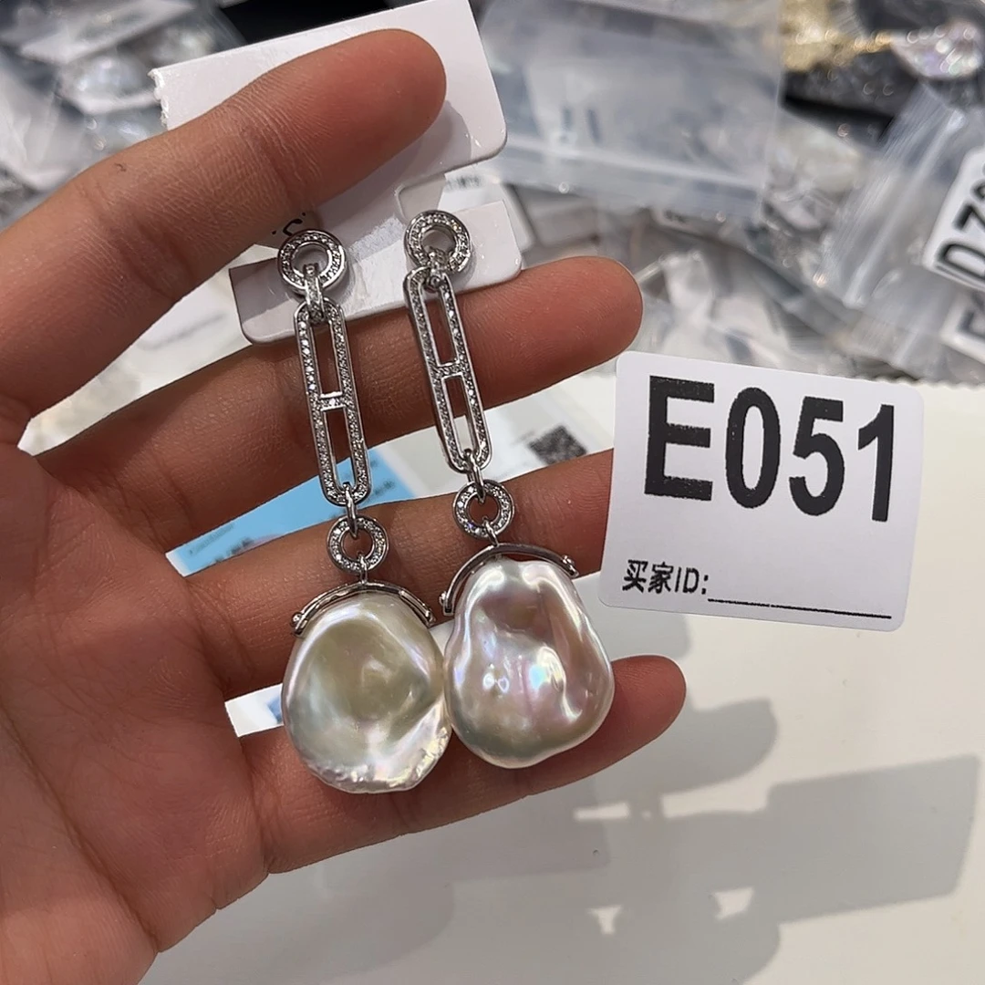 淡水珍珠耳饰银S925镶嵌