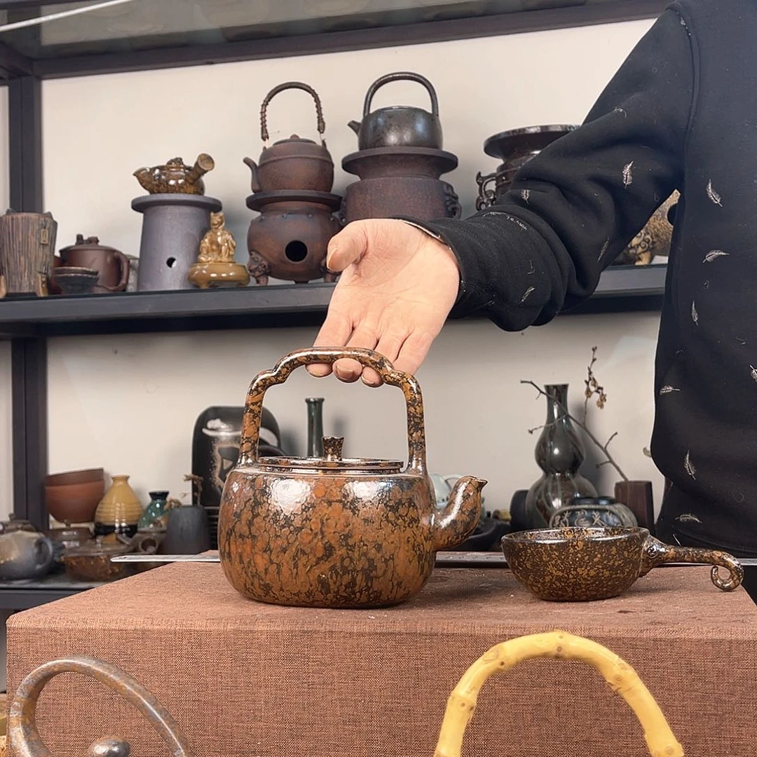 紫泥茶壶紫砂粗陶茶器