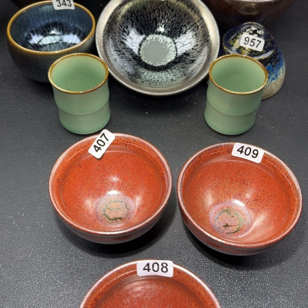 维***弟茶盏407 408 409 建盏单盏放大漏…………