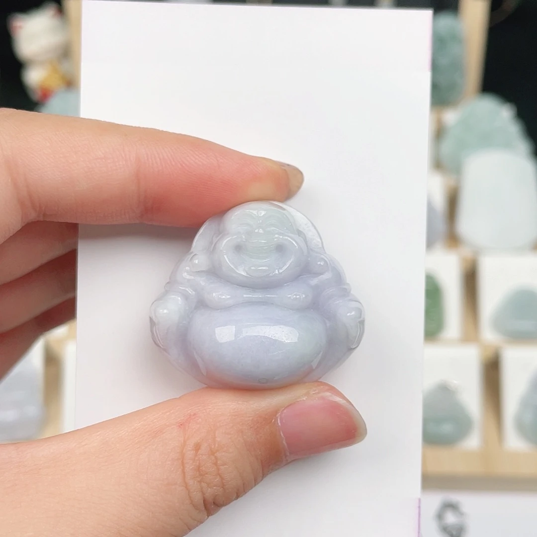 翡翠未镶嵌颈饰佛公（微瑕）