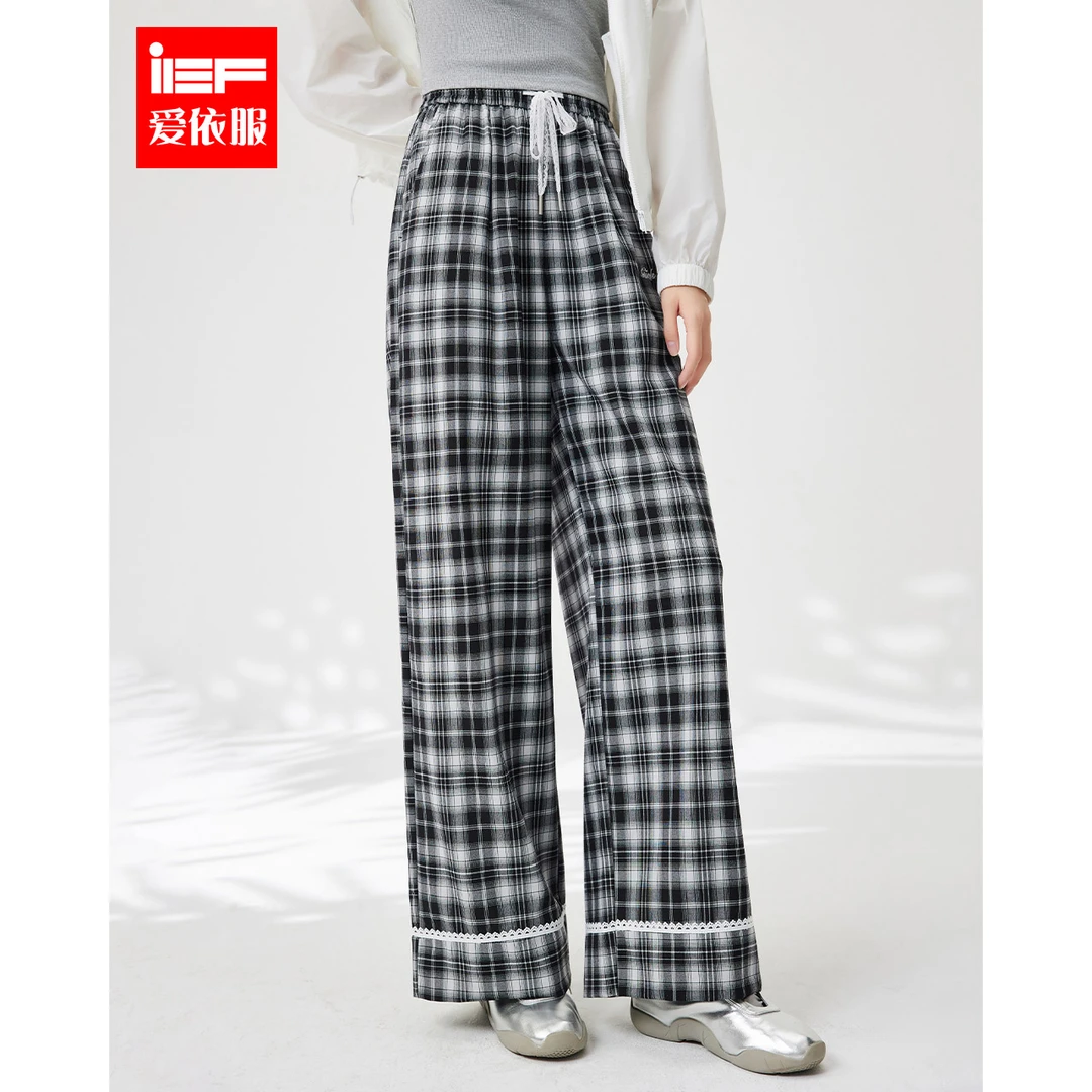 IEF/爱依服裤子2025夏季新款韩版时尚休闲通勤宽松百搭显瘦阔腿裤