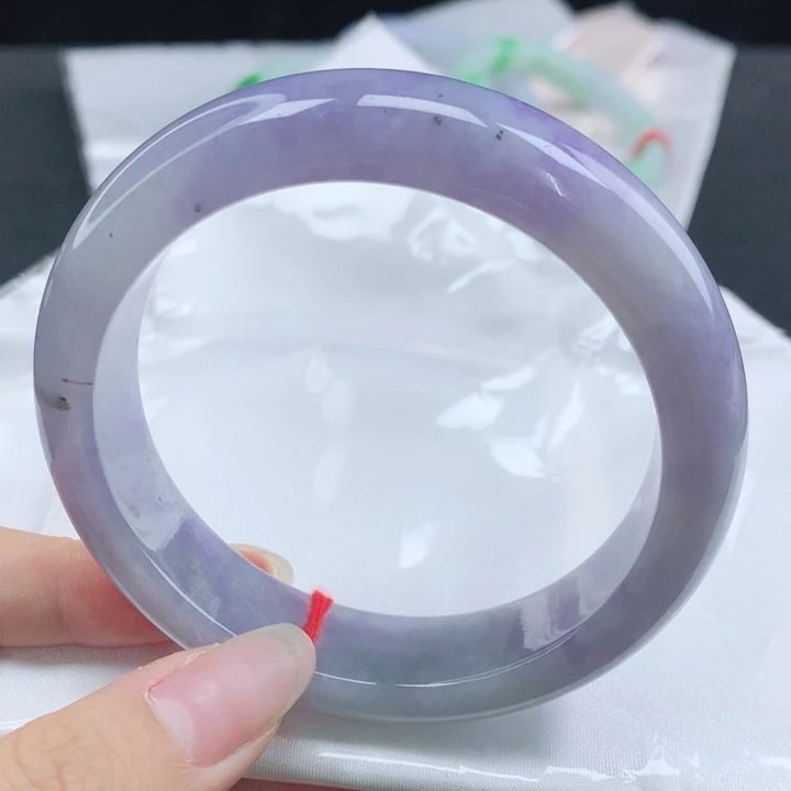 翡翠未镶嵌手镯缅甸63.1紫罗兰正圈